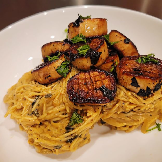 Vegan Scallops and Creamy pasta BBP Pocket Coach